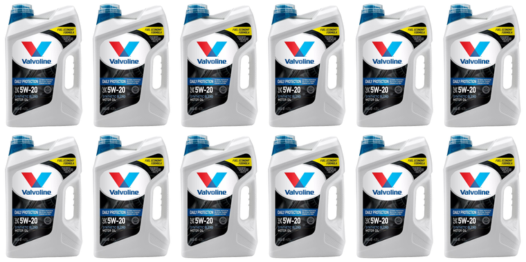 12x Valvoline Daily Protection SAE 5W-20 Oil | 5 Quart Jug | for Optimal Engine Performance and Durability
