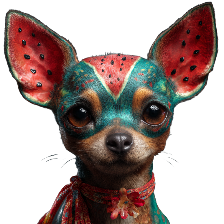 Watermelon Chihuahua Vinyl Car Decal Sticker – Waterproof & UV-Resistant 3.4133333333333336"