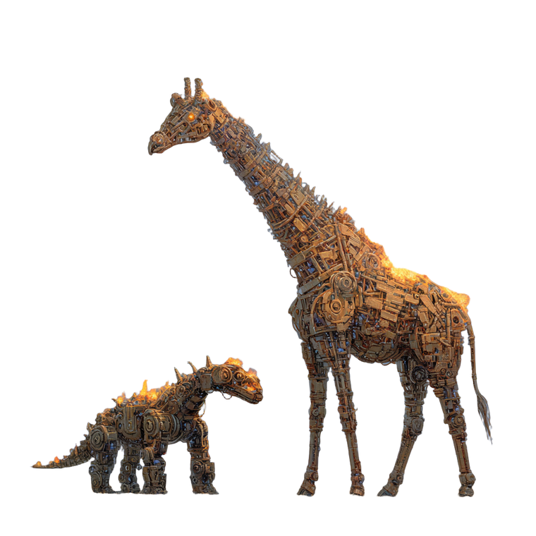 Burning Giraffes Dinosaurs Vinyl Car Decal Sticker – Waterproof & UV-Resistant 6.826666666666667"