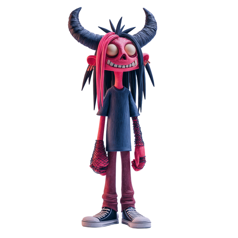 Stylized 3D Demon Vinyl Car Decal Sticker – Waterproof & UV-Resistant 3.4133333333333336"