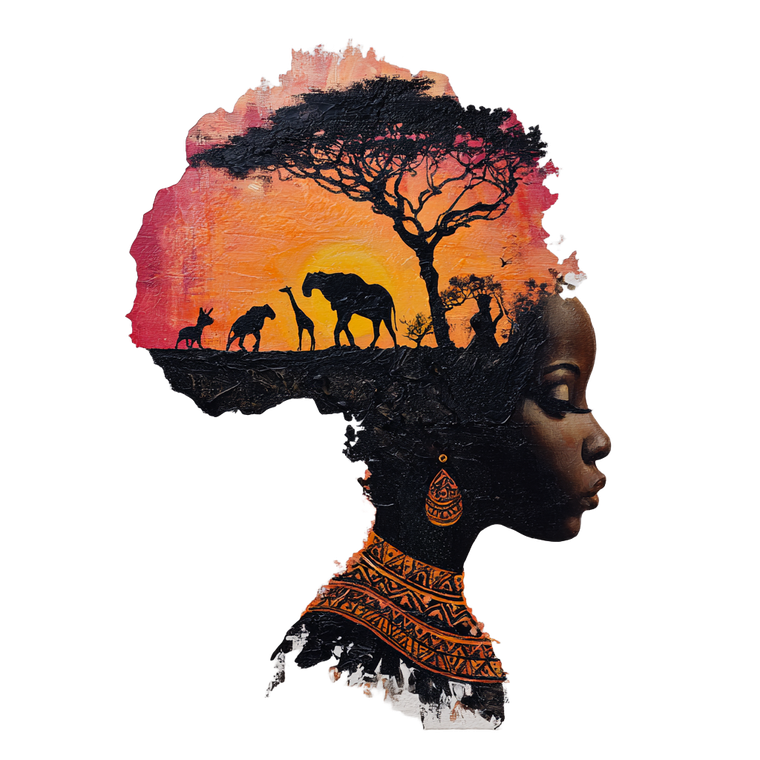 African Woman Art V4 Vinyl Car Decal Sticker – Waterproof & UV-Resistant 3.4133333333333336"