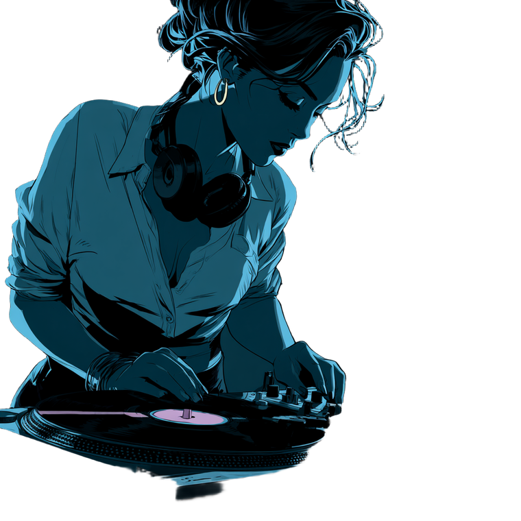 Chic Woman Dj Vinyl Car Decal Sticker – Waterproof & UV-Resistant 6.826666666666667"