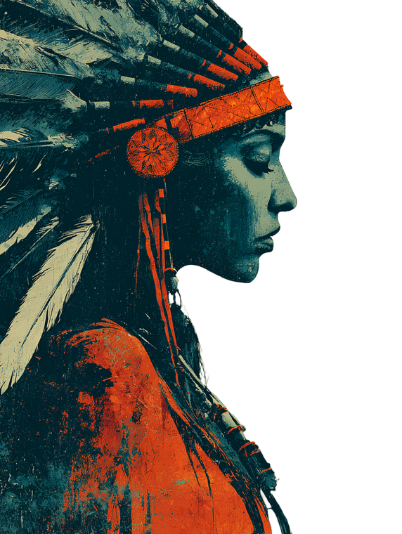 Native Silhouette Vinyl Car Decal Sticker – Waterproof & UV-Resistant 8.213333333333333"