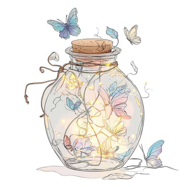 Colorful Butterfly Jar Vinyl Car Decal Sticker – Waterproof & UV-Resistant 3.4133333333333336"