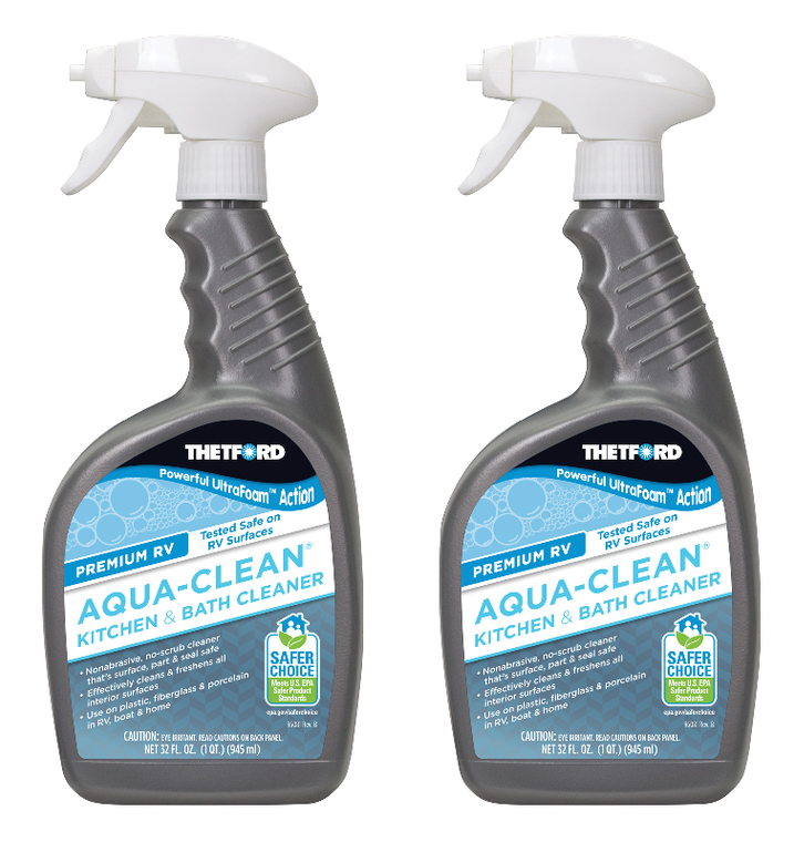 2x Thetford Aqua-Clean  Multi Purpose Cleaner | Safe & Effective | RVs, Boats & Home | Removes Soap Scum & Stains | 32oz Spray