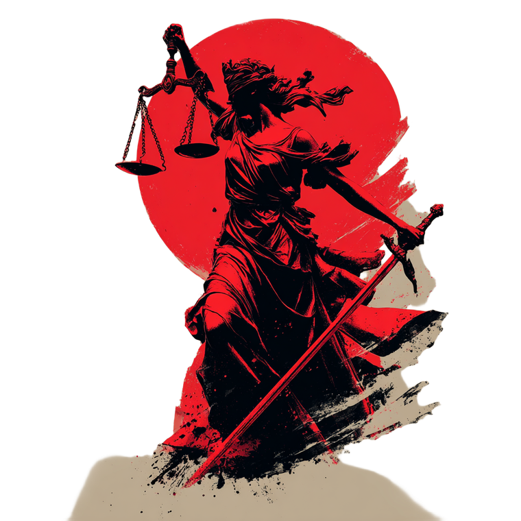 Lady Justice Graphic Vinyl Car Decal Sticker – Waterproof & UV-Resistant 3.4133333333333336"