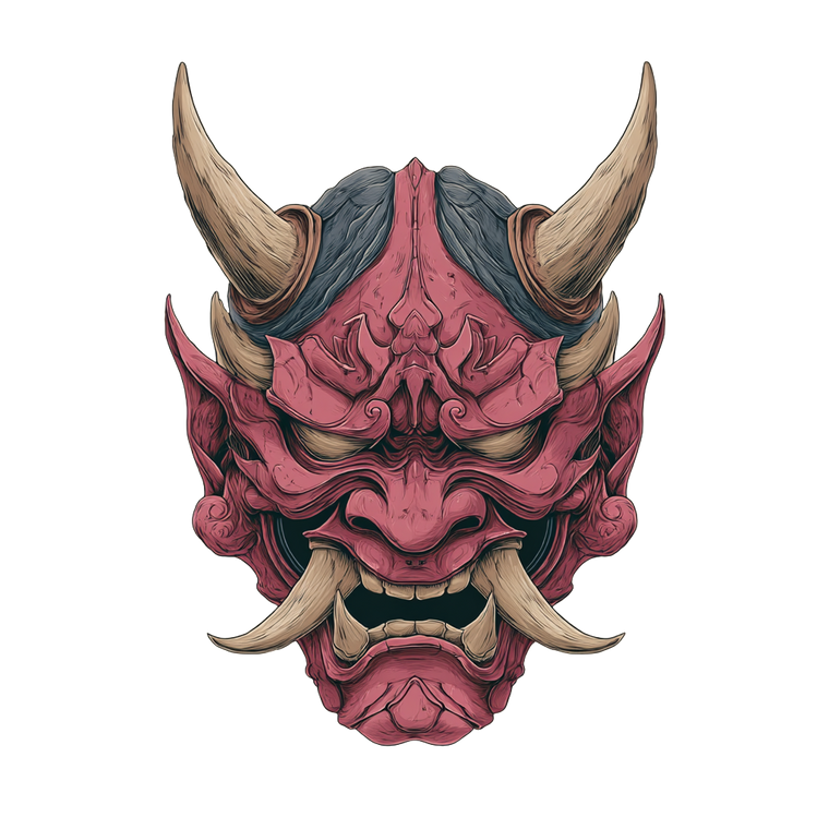 Oni Mask V38 Vinyl Car Decal Sticker – Waterproof & UV-Resistant 3.4133333333333336"