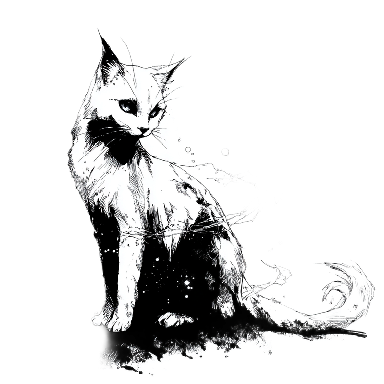 Mystical Cat Sketch V2 Vinyl Car Decal Sticker – Waterproof & UV-Resistant 3.4133333333333336"