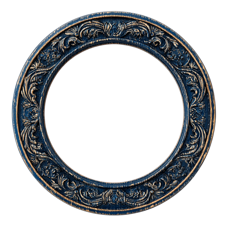 Navy Vintage Frame Vinyl Car Decal Sticker – Waterproof & UV-Resistant 6.826666666666667"