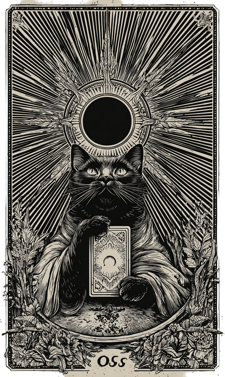 Black Cat Tarot Vinyl Car Decal Sticker – Waterproof & UV-Resistant 9.49333333333333