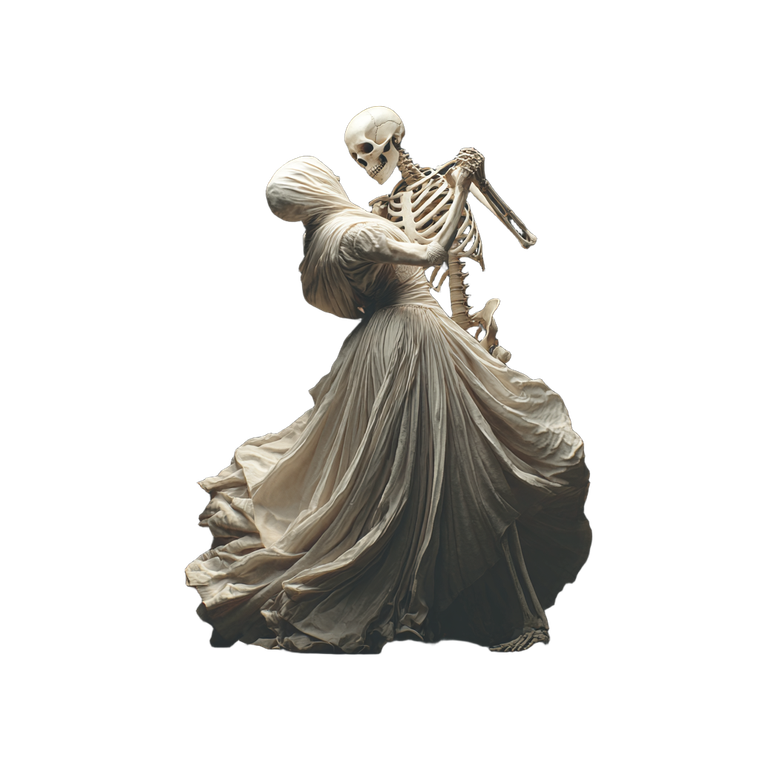 Dancing With Skeleton Vinyl Car Decal Sticker – Waterproof & UV-Resistant 3.4133333333333336"
