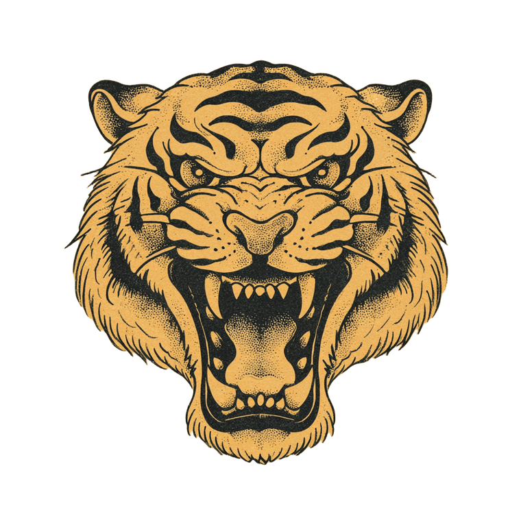 Angry Tiger Tattoo V14 Vinyl Car Decal Sticker – Waterproof & UV-Resistant 3.4133333333333336"