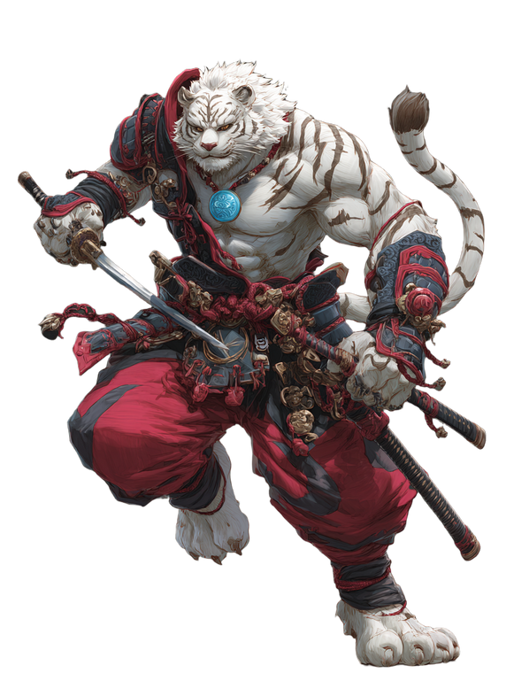 Tiger Samurai Art Vinyl Car Decal Sticker – Waterproof & UV-Resistant 4.1066666666666665"