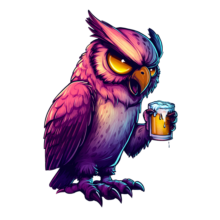 Drunk Owl Design Vinyl Car Decal Sticker – Waterproof & UV-Resistant 3.4133333333333336"