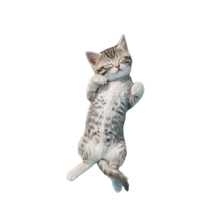 Sleeping Kitten Float Vinyl Car Decal Sticker – Waterproof & UV-Resistant 3.4133333333333336"