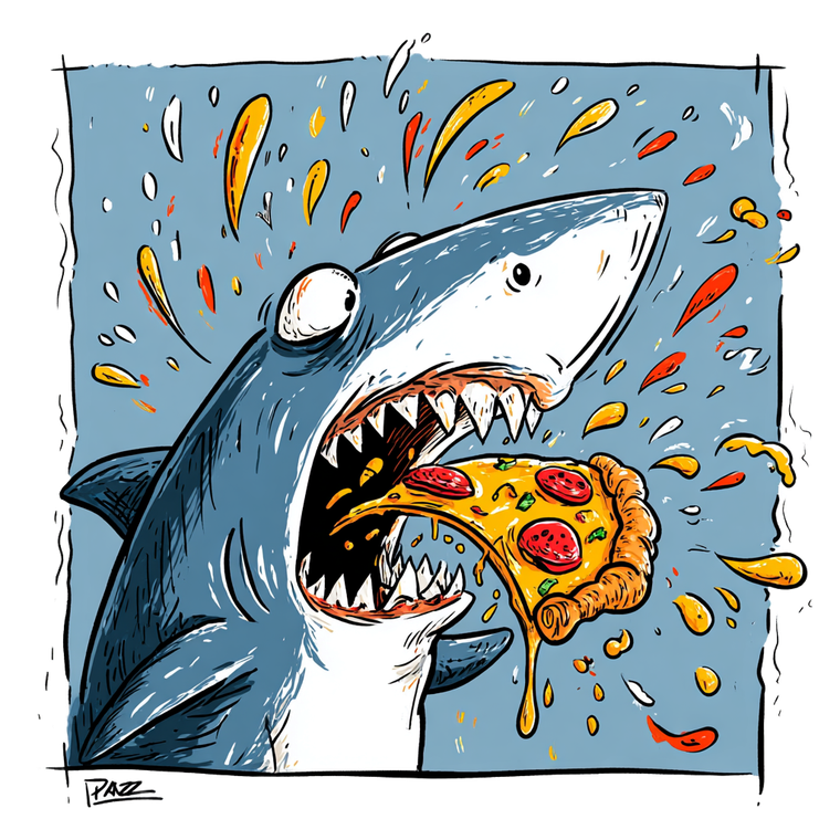 Pizza Shark V3 Vinyl Car Decal Sticker – Waterproof & UV-Resistant 6.826666666666667"