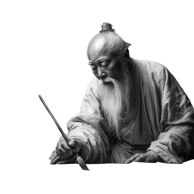 Laozi Portrait V6 Vinyl Car Decal Sticker – Waterproof & UV-Resistant 3.4133333333333336"