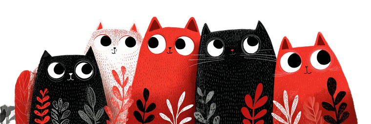 Stylized Folk Cats Vinyl Car Decal Sticker – Waterproof & UV-Resistant 4.266666666666667"