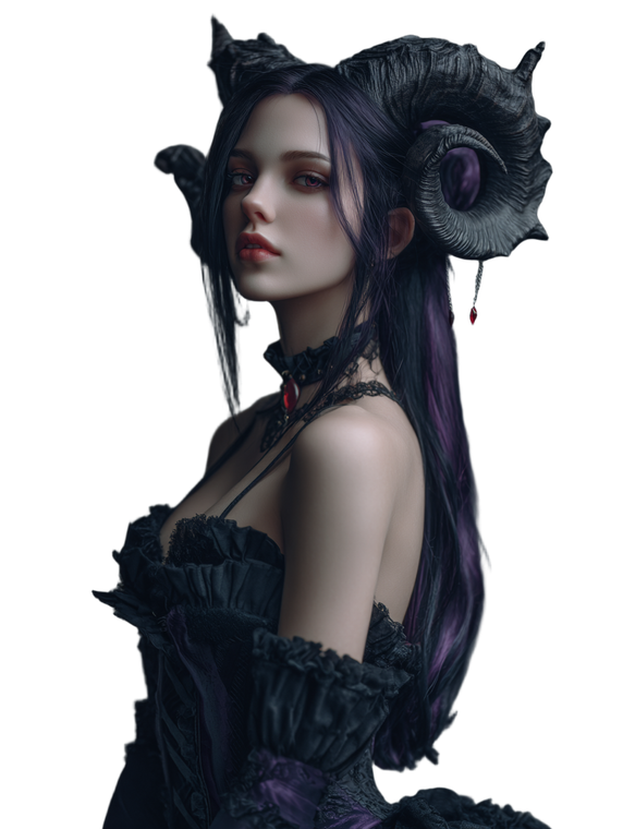 Ethereal Tiefling Aristocrat V2 Vinyl Car Decal Sticker – Waterproof & UV-Resistant 8.213333333333333"
