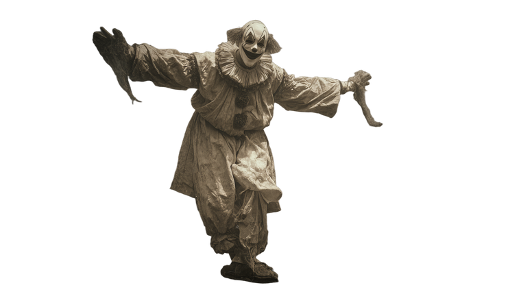 Grotesque Tightrope Clown Vinyl Car Decal Sticker – Waterproof & UV-Resistant 2.72"