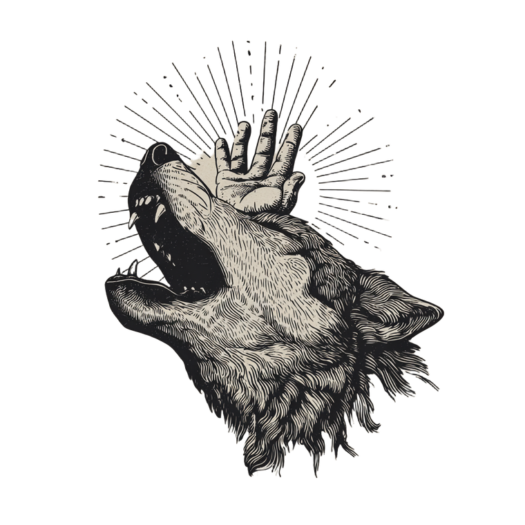Wolf Hand Design V2 Vinyl Car Decal Sticker – Waterproof & UV-Resistant 3.4133333333333336"