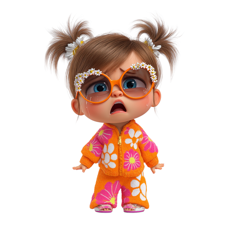 Crying Toddler Girl Vinyl Car Decal Sticker – Waterproof & UV-Resistant 6.826666666666667"