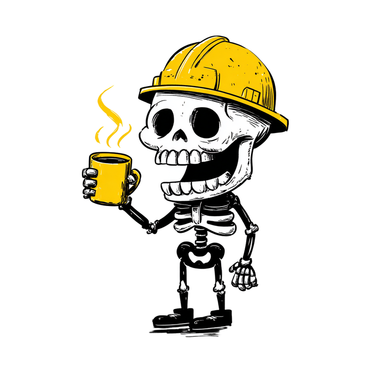 Cartoon Skeleton Barista Vinyl Car Decal Sticker – Waterproof & UV-Resistant 3.4133333333333336"