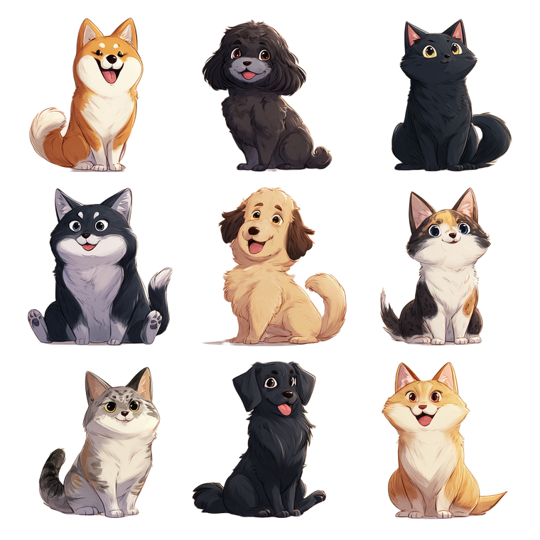 Pet Character Sheet Vinyl Car Decal Sticker – Waterproof & UV-Resistant 6.826666666666667"