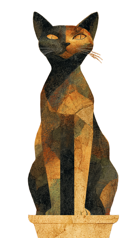 Stylized Egyptian Cat Vinyl Car Decal Sticker – Waterproof & UV-Resistant 4.8533333333333335"