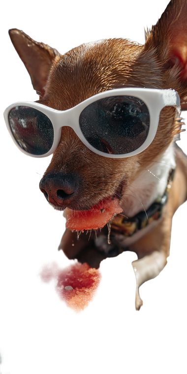 Chihuahua Eating Watermelon Vinyl Car Decal Sticker – Waterproof & UV-Resistant 5.12"