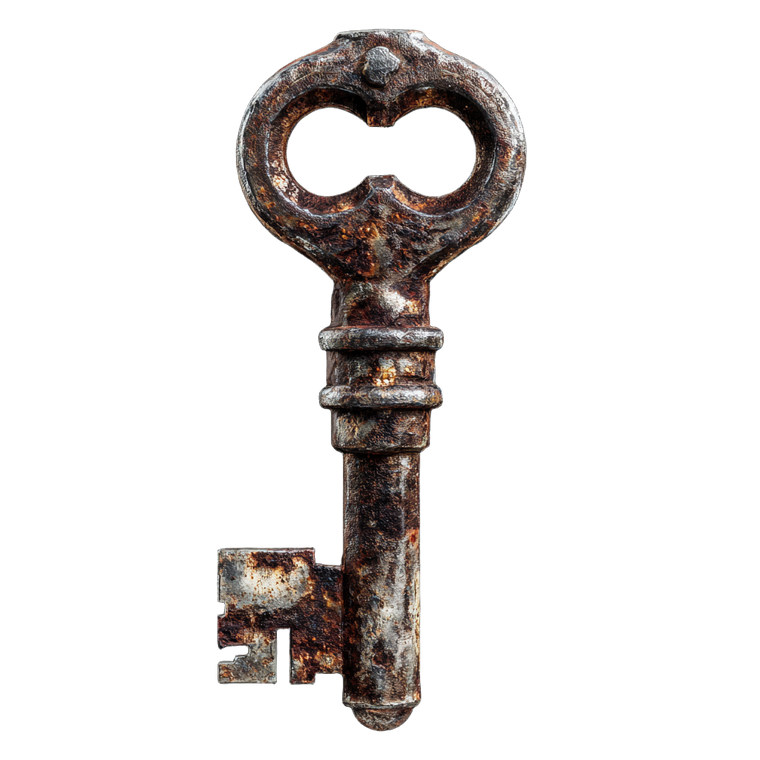 Ancient Rusty Key Vinyl Car Decal Sticker – Waterproof & UV-Resistant 6.826666666666667"