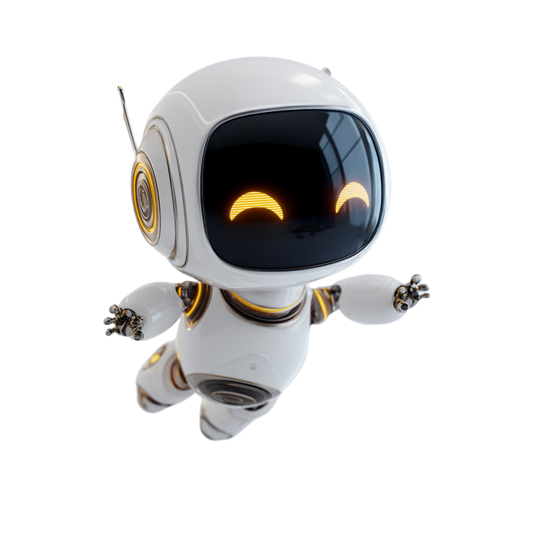 Whimsical Flying Robot Vinyl Car Decal Sticker – Waterproof & UV-Resistant 3.4133333333333336"