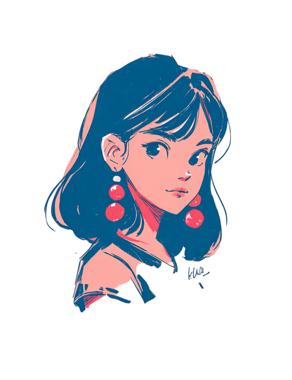 Blue-Haired Sheep Girl Vinyl Car Decal Sticker – Waterproof & UV-Resistant 4.16"