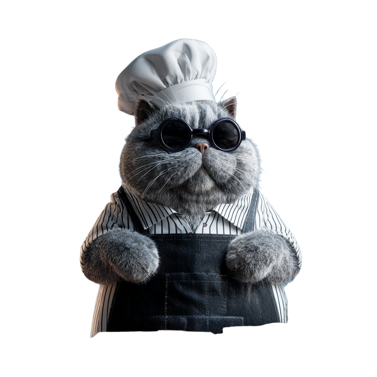 Chef Cat V17 Vinyl Car Decal Sticker – Waterproof & UV-Resistant 3.4133333333333336"
