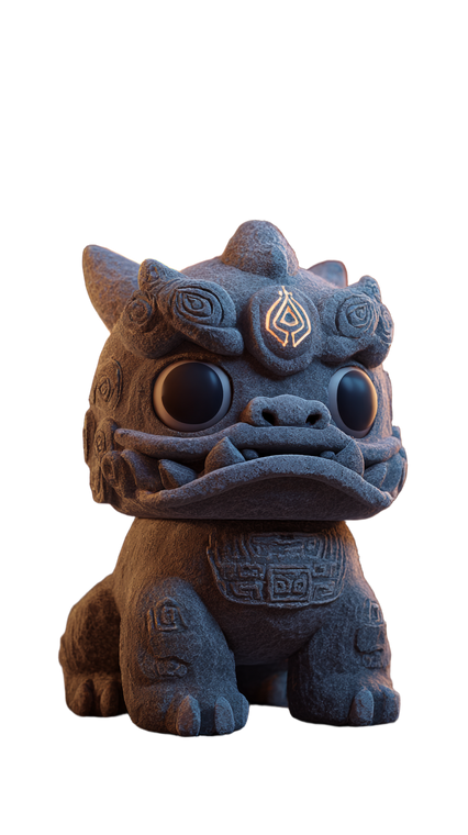 Chibi Stone Haetae Vinyl Car Decal Sticker – Waterproof & UV-Resistant 9.706666666666667"