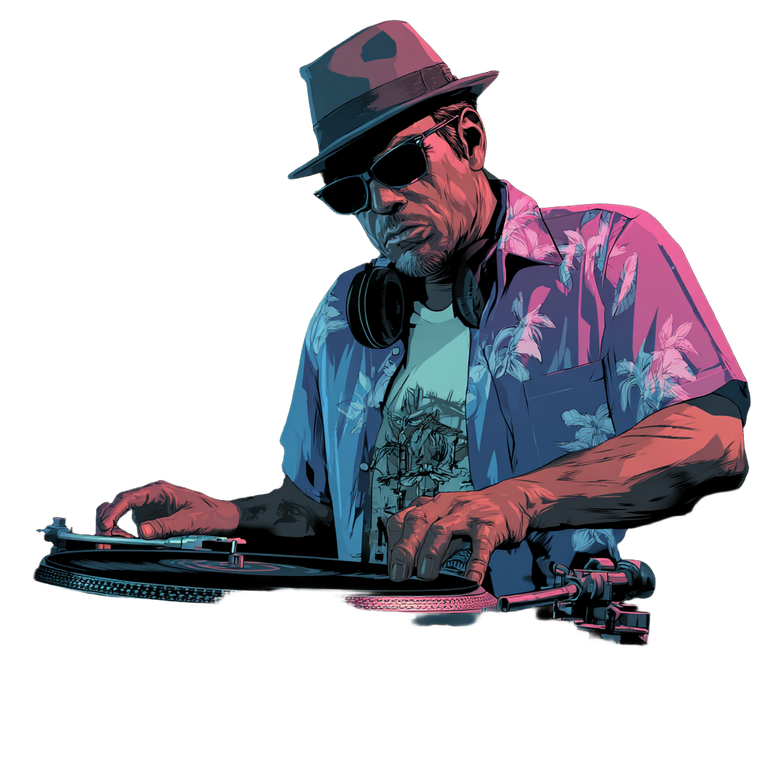 Dj In Party Vinyl Car Decal Sticker – Waterproof & UV-Resistant 3.4133333333333336"