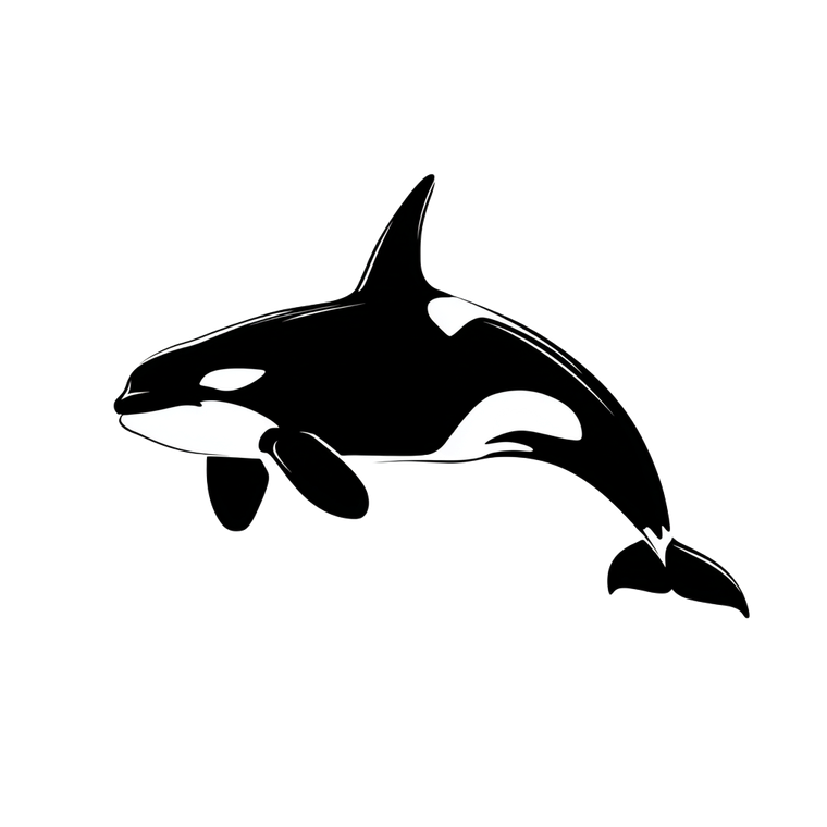 Killer Whale Silhouette Vinyl Car Decal Sticker – Waterproof & UV-Resistant 6.826666666666667"