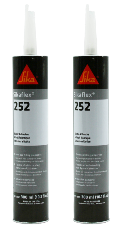 2x Premium AP Products Sikaflex-252 Caulk Sealant | Bonds and Seals Any Surface | Gap Filling | White | 10.5 oz