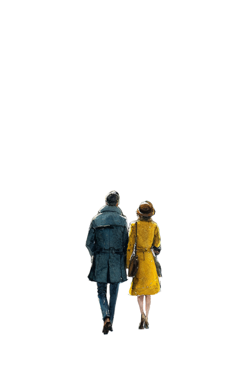 Parisian Couple Stroll Vinyl Car Decal Sticker – Waterproof & UV-Resistant 8.96"