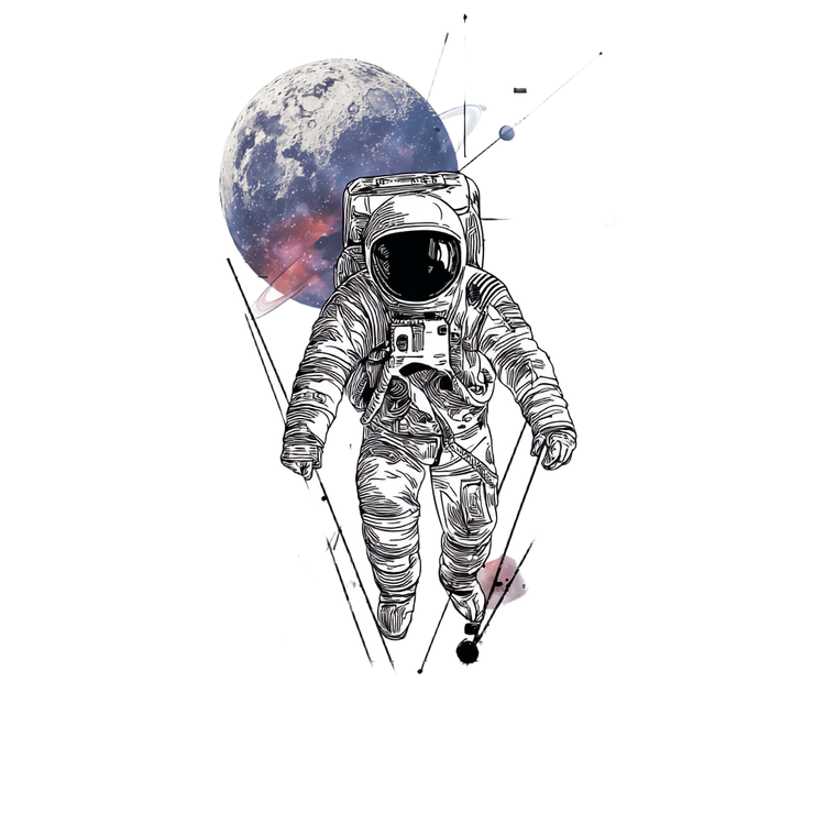 Floating Astronaut Tattoo Vinyl Car Decal Sticker – Waterproof & UV-Resistant 3.4133333333333336"