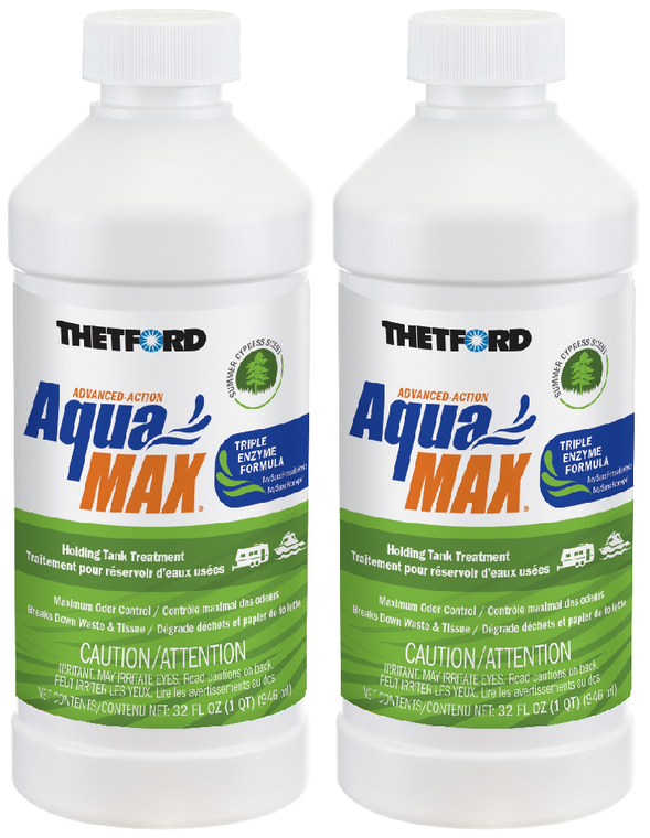 2x Thetford AquaMax Waste Holding Tank Treatment | Breaks Down Waste Fast | Summer Cypress Deodorant | 40 Gallon Tank | Made in USA