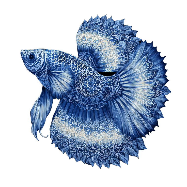 Mandala Betta Fish Vinyl Car Decal Sticker – Waterproof & UV-Resistant 6.826666666666667"