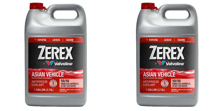 2x Zerex Red Engine Coolant | Pre-Mixed 50-50 | Protects Against Freeze-Ups & Corrosion