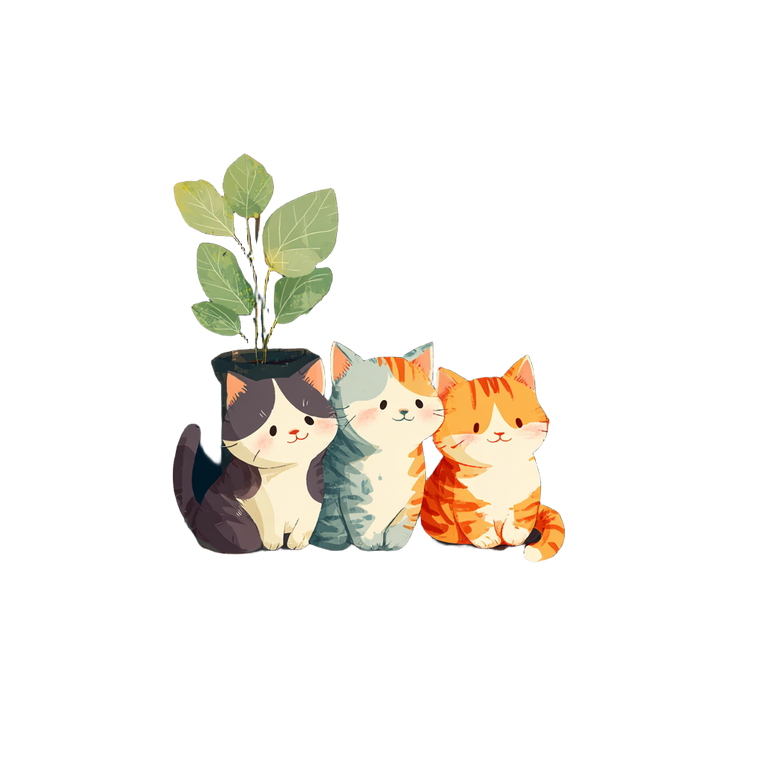 Cute Kittens Illustration V2 Vinyl Car Decal Sticker – Waterproof & UV-Resistant 3.4133333333333336"