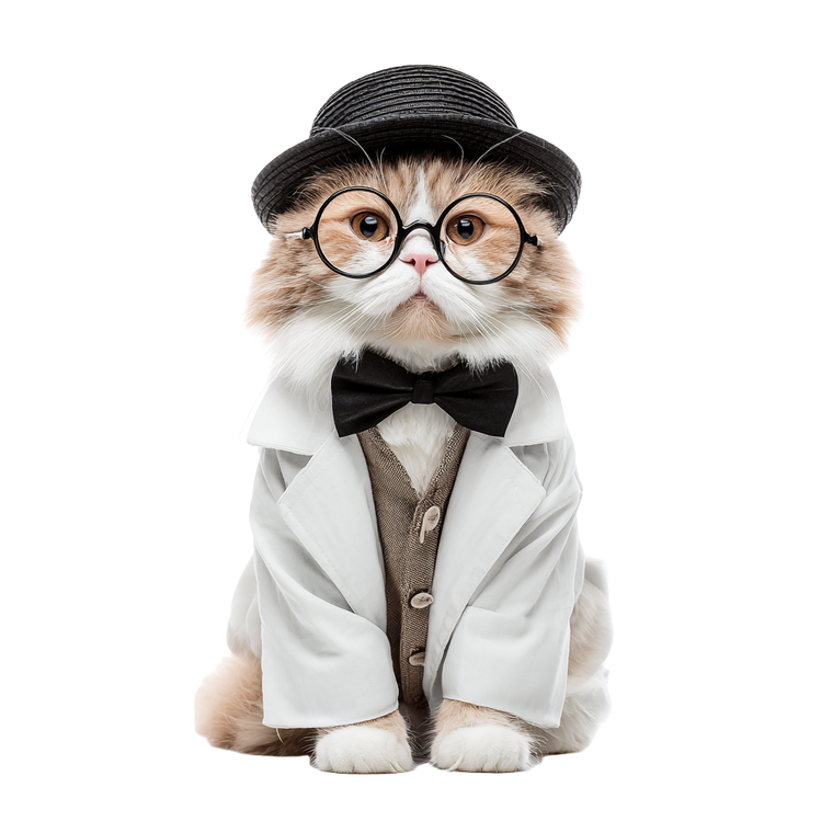 Dapper Cat Doctor Vinyl Car Decal Sticker – Waterproof & UV-Resistant 3.4133333333333336"