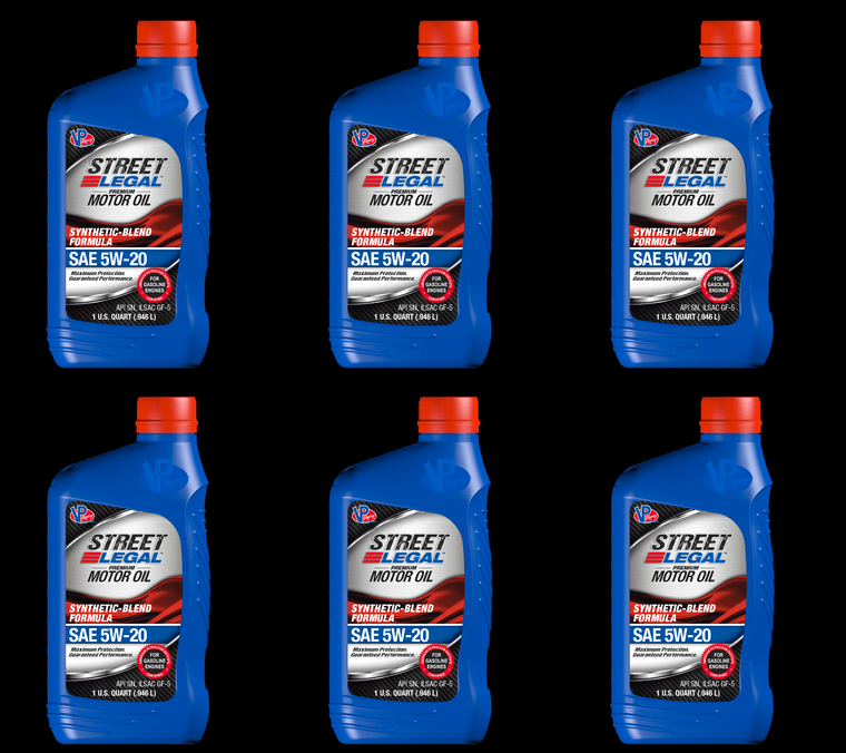 6x VP Racing Fuels Synthetic Oil | SAE 5W-20 | Exceptional Thermal Stability | Wear Protection | 1 Quart
