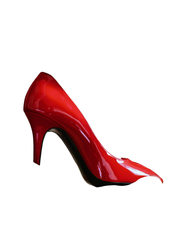 Red Heel On Hand Vinyl Car Decal Sticker – Waterproof & UV-Resistant 8.213333333333333"
