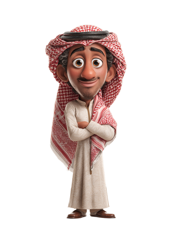 Saudi Cartoon Avatar Vinyl Car Decal Sticker – Waterproof & UV-Resistant 8.213333333333333"