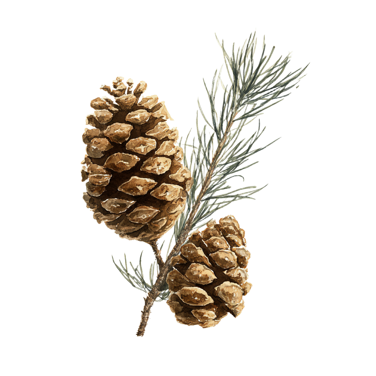 Pine Cones Twigs V2 Vinyl Car Decal Sticker – Waterproof & UV-Resistant 3.4133333333333336"