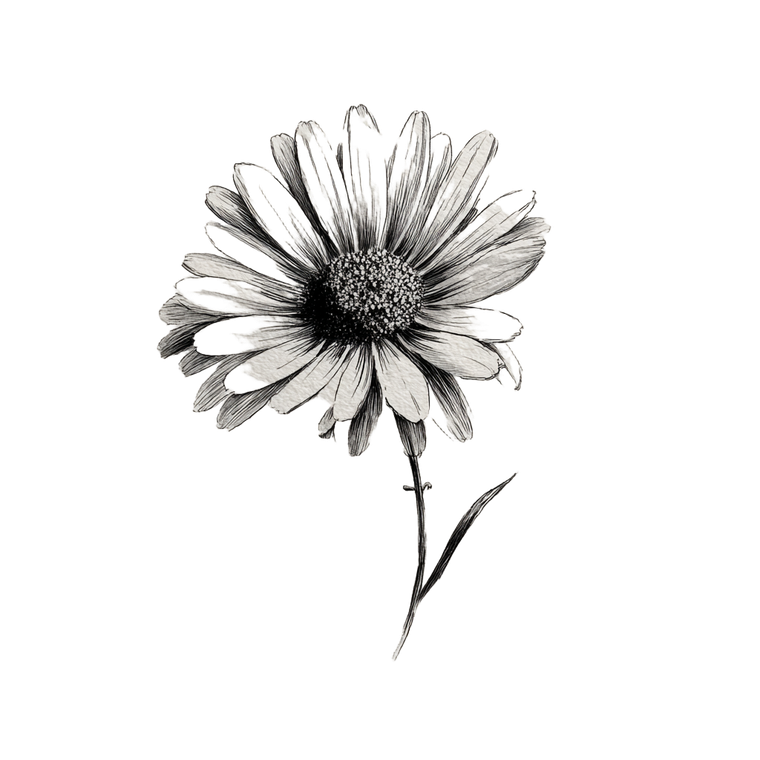 Daisy Sketch V2 Vinyl Car Decal Sticker – Waterproof & UV-Resistant 6.826666666666667"